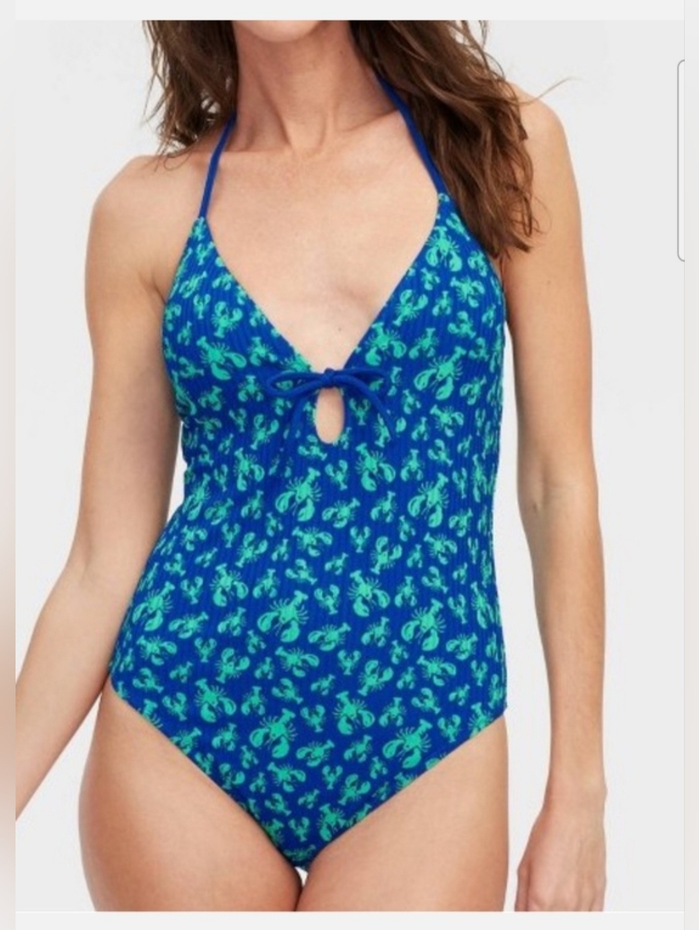Women's Lobsters Empire Waist One Piece Swimsuit Cobalt Blue - Roller Rabbit